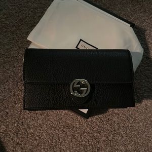 BRAND NEW CLUTCH PURSE WITH CHAIN includes dust bag and original box, receipt